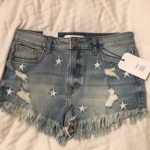 Eunina High Rise Jean Shorts with stars